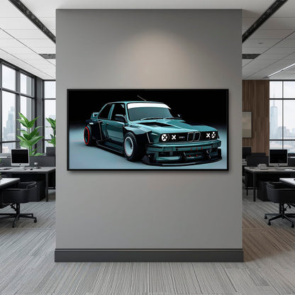 BMW E30 Night Runner Wall Art – Classic Vintage Car Canvas Print Cars