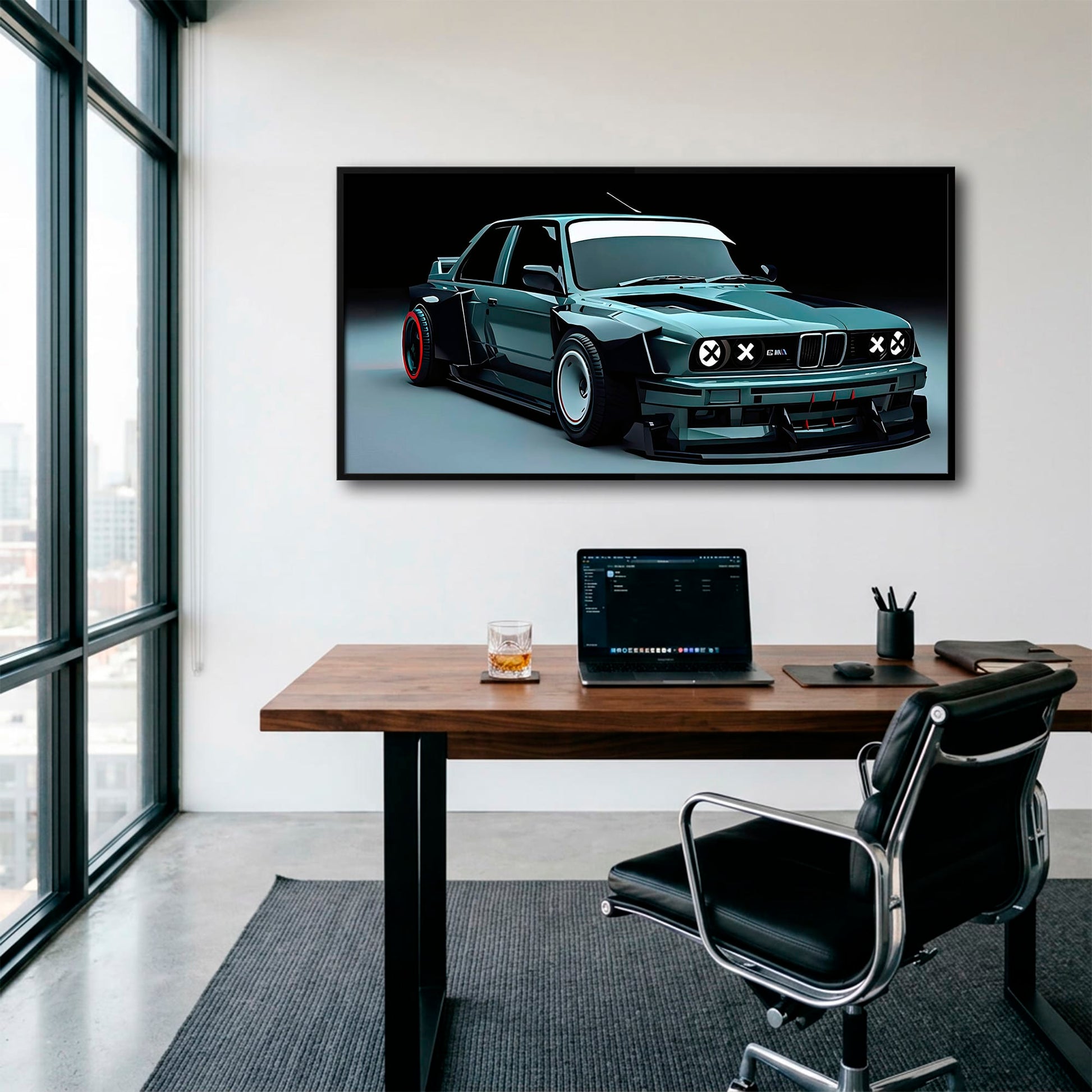 BMW E30 Night Runner Wall Art – Classic Vintage Car Canvas Print Cars