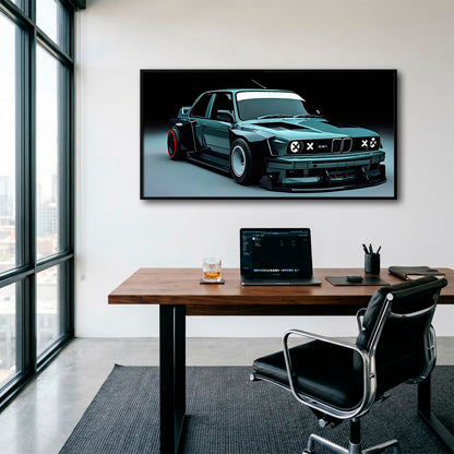 BMW E30 Night Runner Wall Art – Classic Vintage Car Canvas Print Cars