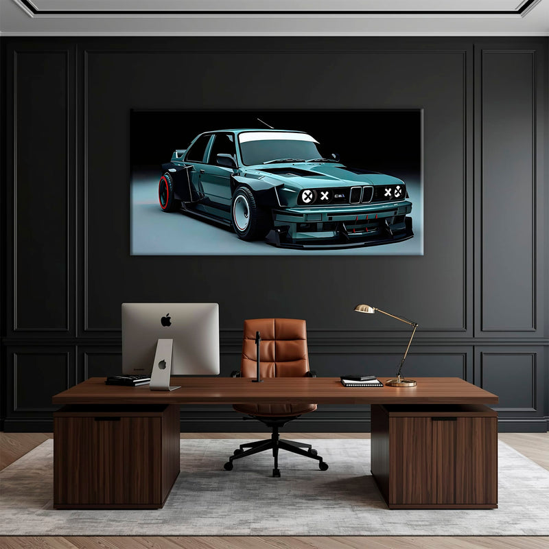 BMW E30 Night Runner Wall Art – Classic Vintage Car Canvas Print Cars
