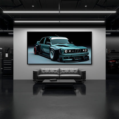 BMW E30 Night Runner Wall Art – Classic Vintage Car Canvas Print Cars