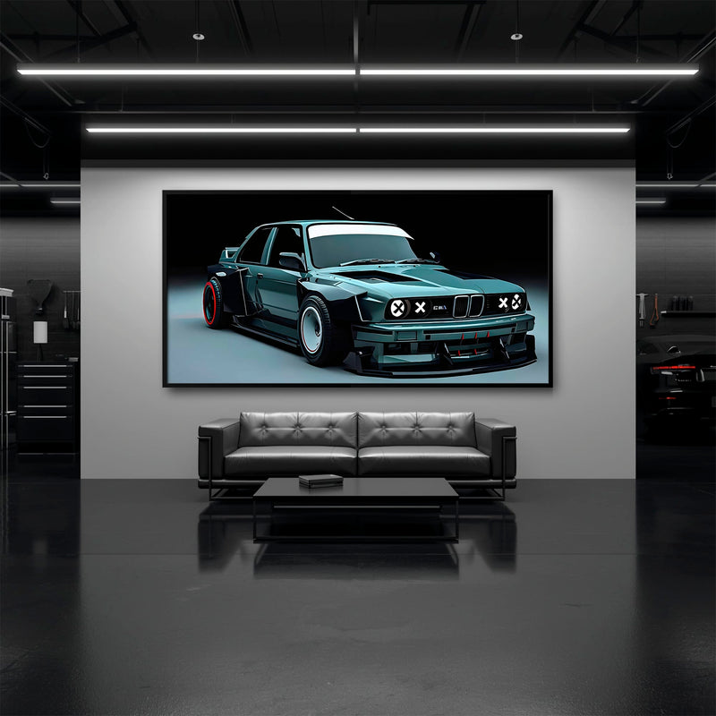BMW E30 Night Runner Wall Art – Classic Vintage Car Canvas Print Cars
