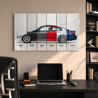 BMW M3 Evolution Poster & Canvas Wall Art | Caveson Acrylic Glass / 12х24 / Without Frame Cars