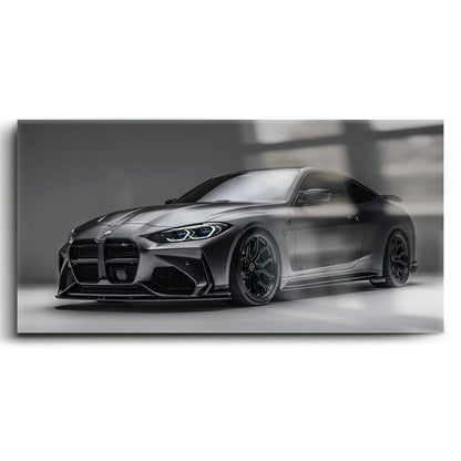 BMW M4 G82 Shadow Apex Wall Art – Matte Black Coupe Canvas Print Cars