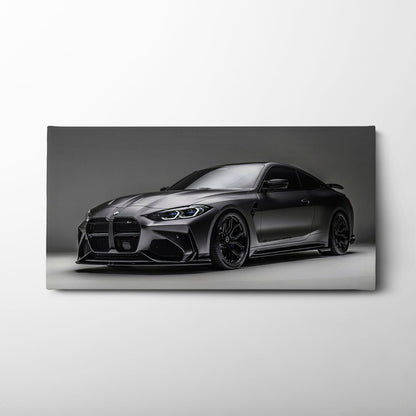 BMW M4 G82 Shadow Apex Wall Art – Matte Black Coupe Canvas Print Cars