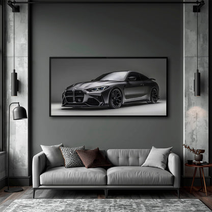 BMW M4 G82 Shadow Apex Wall Art – Matte Black Coupe Canvas Print Cars