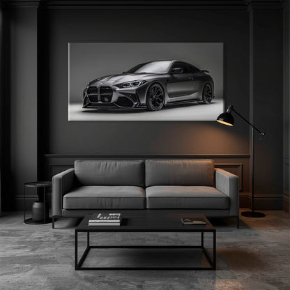 BMW M4 G82 Shadow Apex Wall Art – Matte Black Coupe Canvas Print Cars