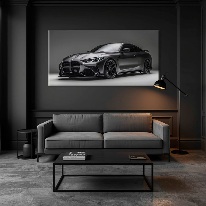 BMW M4 G82 Shadow Apex Wall Art – Matte Black Coupe Canvas Print Cars