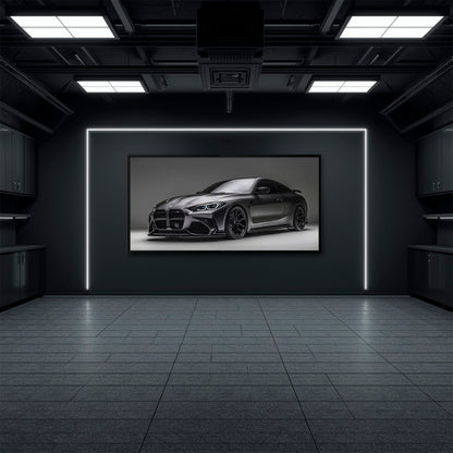 BMW M4 G82 Shadow Apex Wall Art – Matte Black Coupe Canvas Print Cars