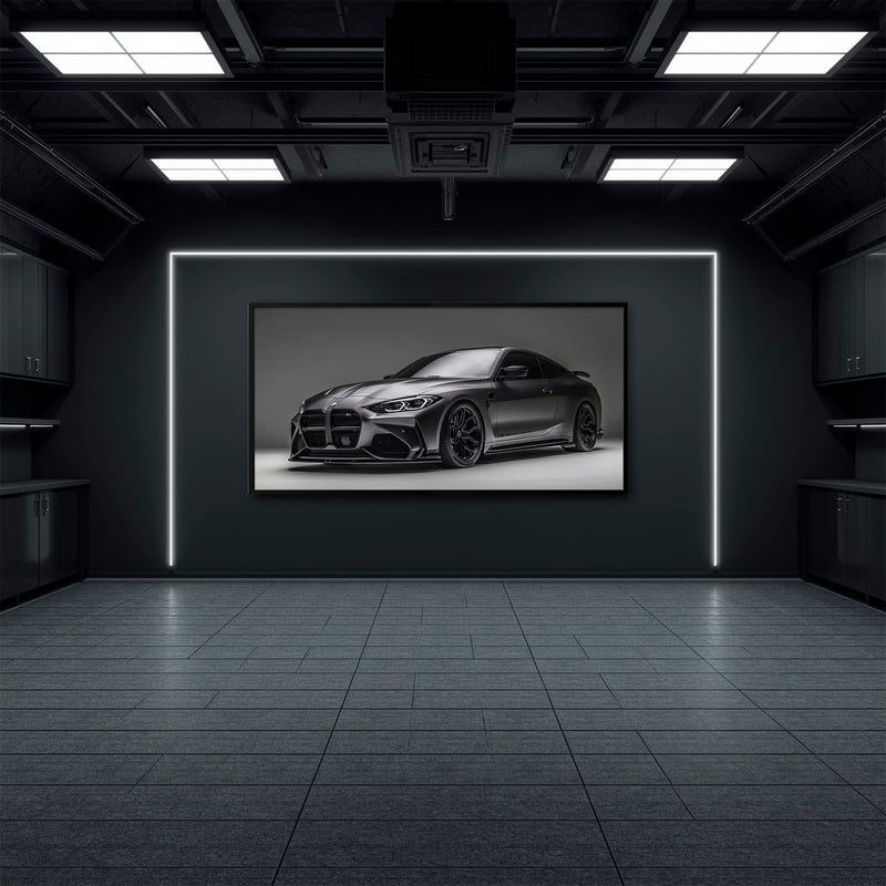 BMW M4 G82 Shadow Apex Wall Art – Matte Black Coupe Canvas Print Cars