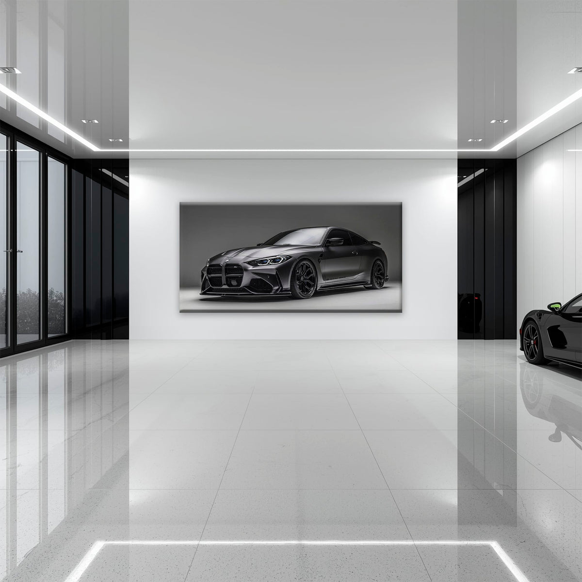 BMW M4 G82 Shadow Apex Wall Art – Matte Black Coupe Canvas Print Cars