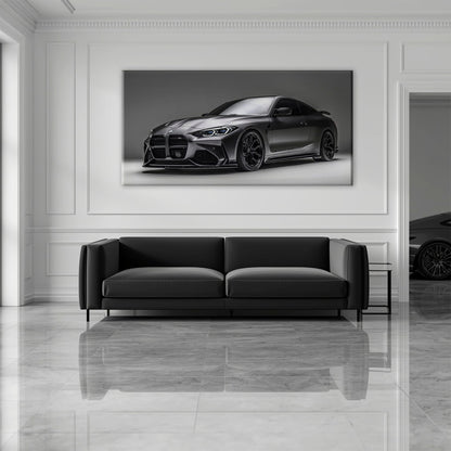 BMW M4 G82 Shadow Apex Wall Art – Matte Black Coupe Canvas Print Cars