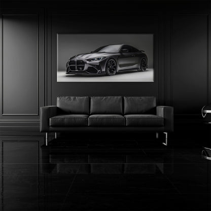 BMW M4 G82 Shadow Apex Wall Art – Matte Black Coupe Canvas Print Cars