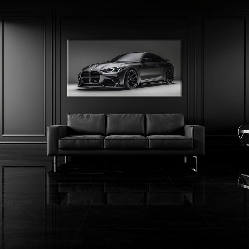 BMW M4 G82 Shadow Apex Wall Art – Matte Black Coupe Canvas Print Cars