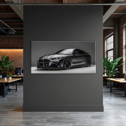 BMW M4 G82 Shadow Apex Wall Art – Matte Black Coupe Canvas Print Cars