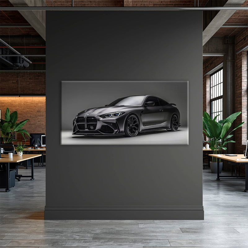 BMW M4 G82 Shadow Apex Wall Art – Matte Black Coupe Canvas Print Cars