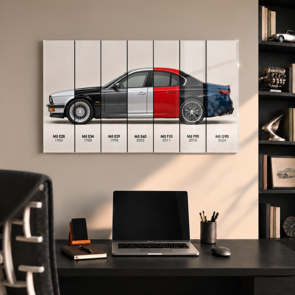 BMW M5 Evolution Poster & Canvas Wall Art | Caveson Acrylic Glass / 12х24 / Without Frame Cars