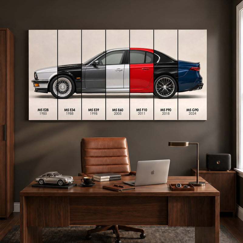 BMW M5 Evolution Poster & Canvas Wall Art | Caveson Canvas / 12х24 / Gallery Wrap Cars