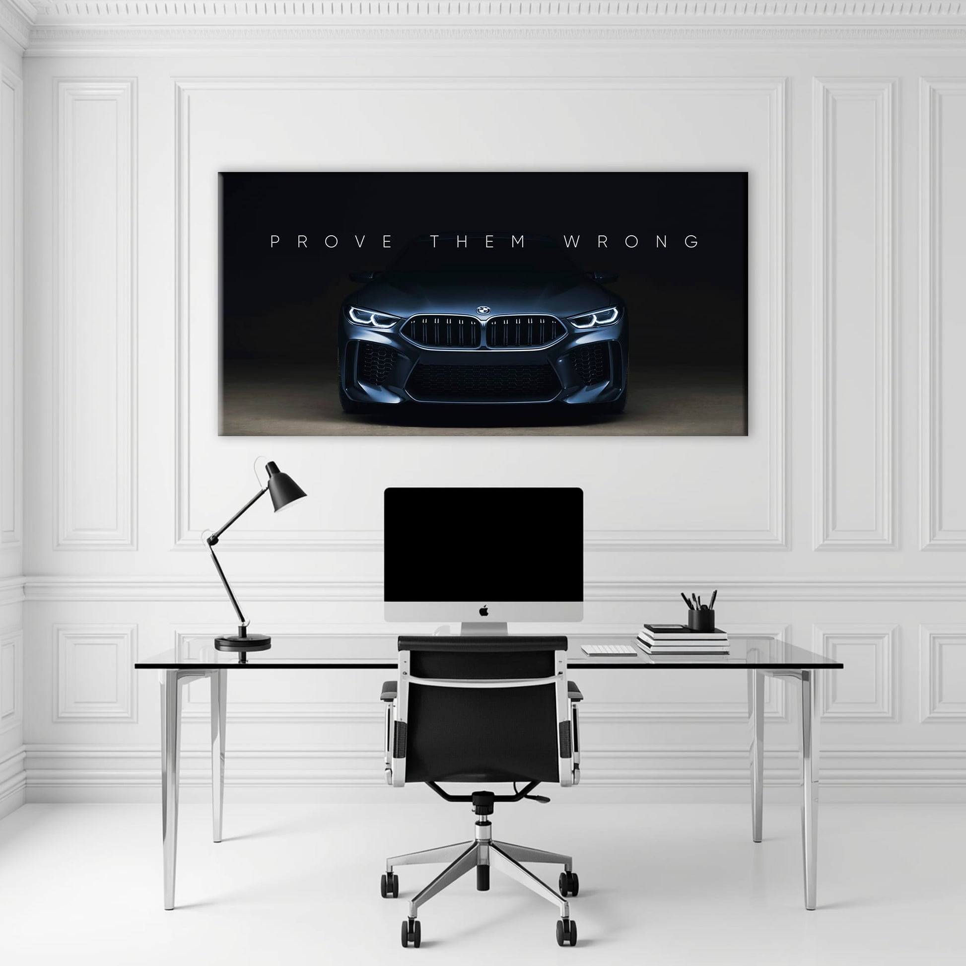 BMW M8 Prove Them Wrong Wall Art – Dark Motivational Canvas Print Cars