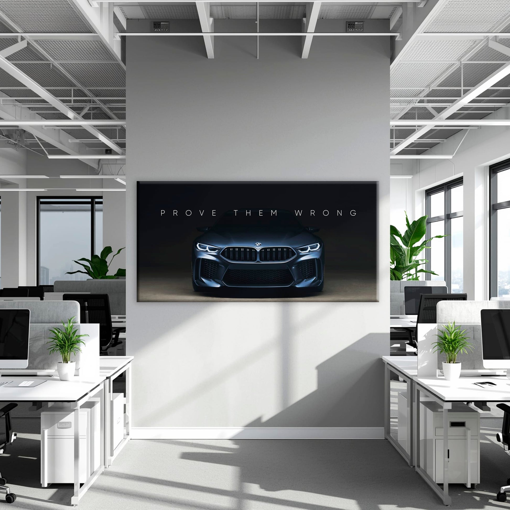 BMW M8 Prove Them Wrong Wall Art – Dark Motivational Canvas Print Cars