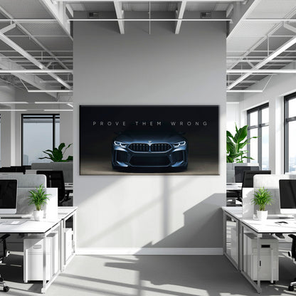 BMW M8 Prove Them Wrong Wall Art – Dark Motivational Canvas Print Cars