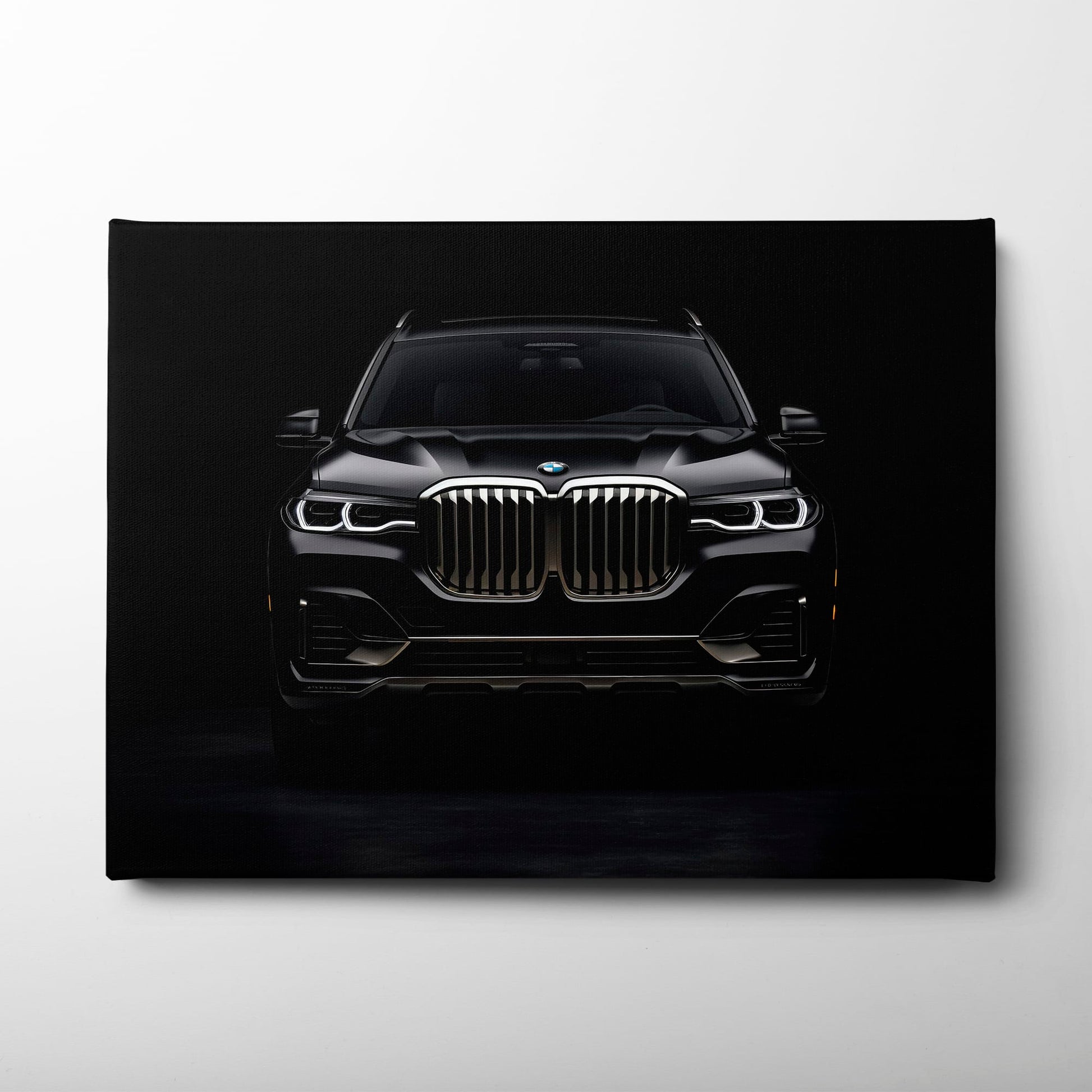 BMW X7 Shadow Sovereign Wall Art – Black Luxury SUV Canvas Print Cars