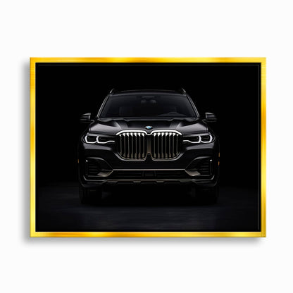 BMW X7 Shadow Sovereign Wall Art – Black Luxury SUV Canvas Print Cars