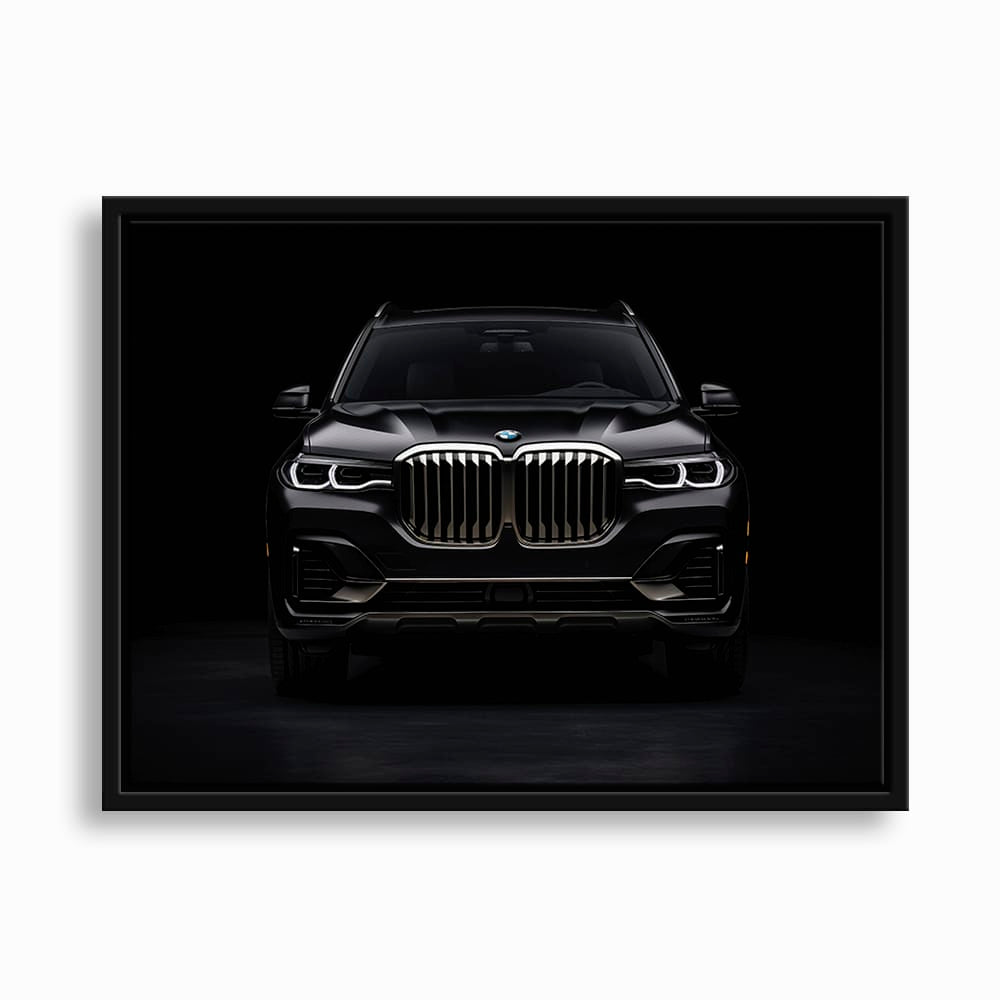BMW X7 Shadow Sovereign Wall Art – Black Luxury SUV Canvas Print Cars