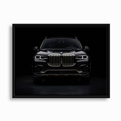 BMW X7 Shadow Sovereign Wall Art – Black Luxury SUV Canvas Print Cars