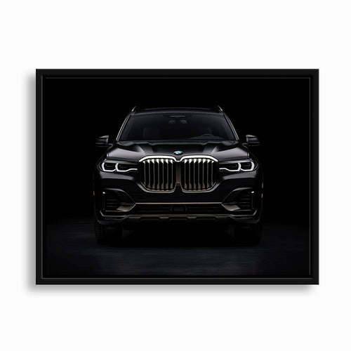 BMW X7 Shadow Sovereign Wall Art – Black Luxury SUV Canvas Print Cars