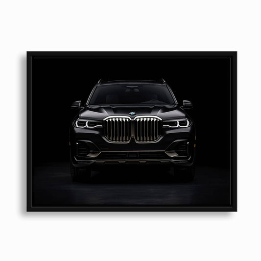 BMW X7 Shadow Sovereign Wall Art – Black Luxury SUV Canvas Print Cars