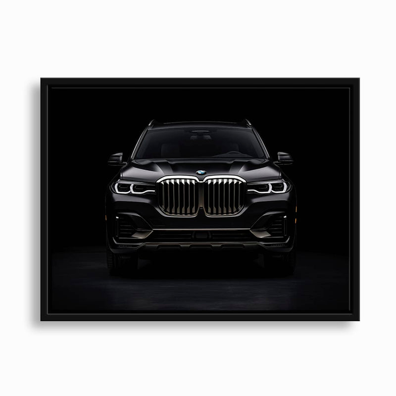BMW X7 Shadow Sovereign Wall Art – Black Luxury SUV Canvas Print Cars