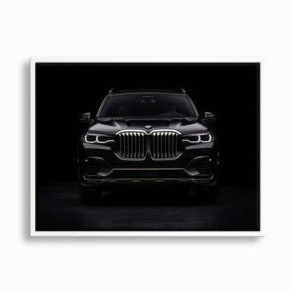 BMW X7 Shadow Sovereign Wall Art – Black Luxury SUV Canvas Print Cars