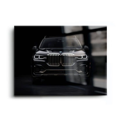 BMW X7 Shadow Sovereign Wall Art – Black Luxury SUV Canvas Print Cars