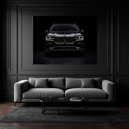 BMW X7 Shadow Sovereign Wall Art – Black Luxury SUV Canvas Print Cars