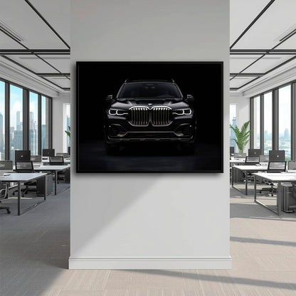 BMW X7 Shadow Sovereign Wall Art – Black Luxury SUV Canvas Print Cars