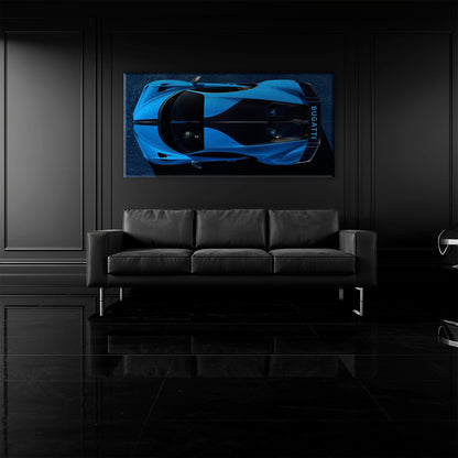 Bugatti Chiron Pur Sport Blue Apex Wall Art – Hypercar Canvas Print Cars
