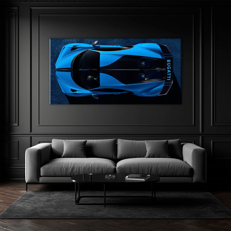 Bugatti Chiron Pur Sport Blue Apex Wall Art – Hypercar Canvas Print Cars