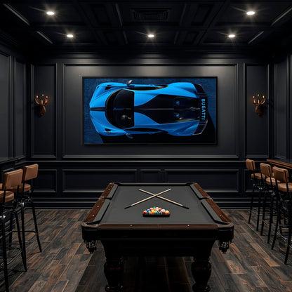 Bugatti Chiron Pur Sport Blue Apex Wall Art – Hypercar Canvas Print Cars