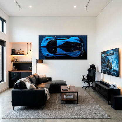Bugatti Chiron Pur Sport Blue Apex Wall Art – Hypercar Canvas Print Cars