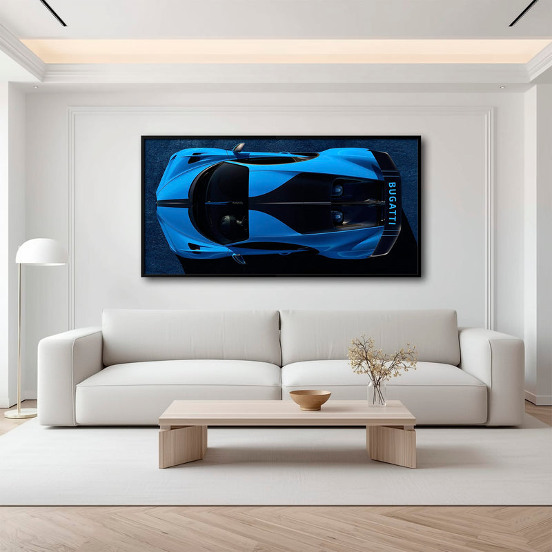 Bugatti Chiron Pur Sport Blue Apex Wall Art – Hypercar Canvas Print Cars