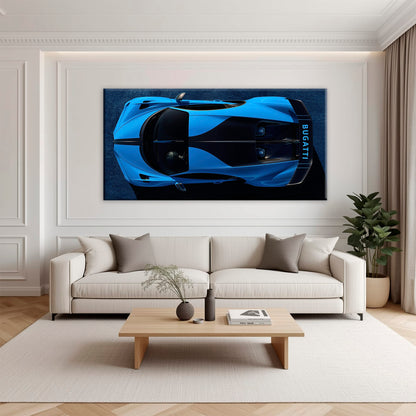 Bugatti Chiron Pur Sport Blue Apex Wall Art – Hypercar Canvas Print Cars