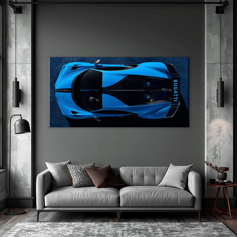 Bugatti Chiron Pur Sport Blue Apex Wall Art – Hypercar Canvas Print Cars