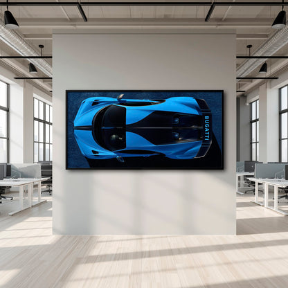 Bugatti Chiron Pur Sport Blue Apex Wall Art – Hypercar Canvas Print Cars