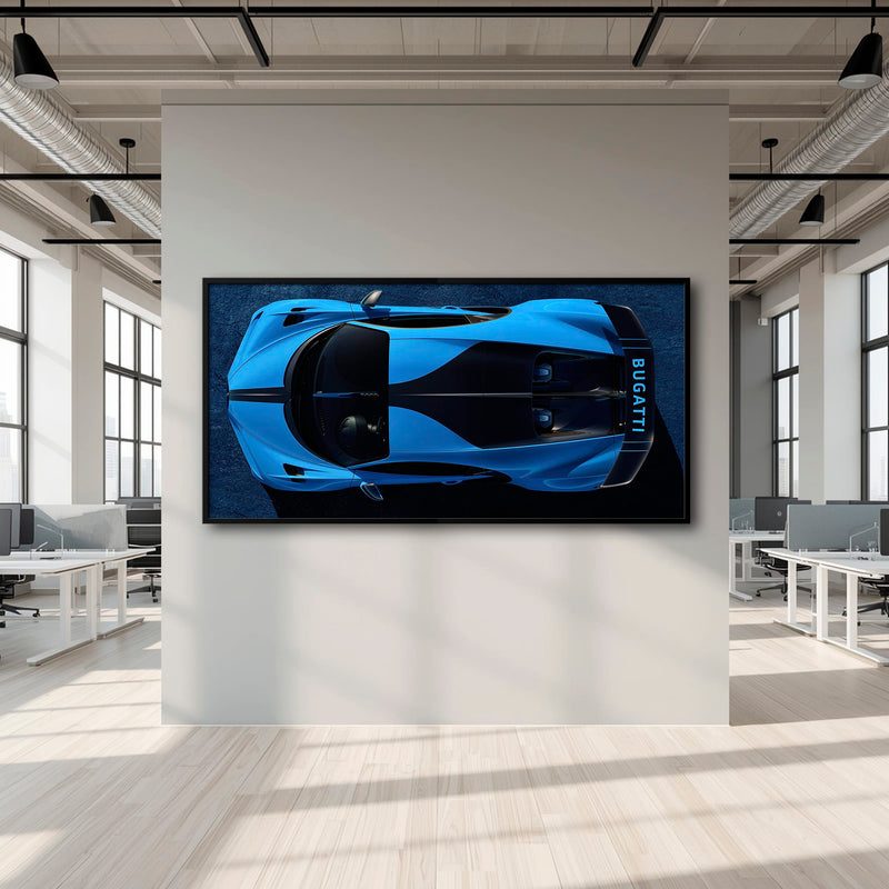 Bugatti Chiron Pur Sport Blue Apex Wall Art – Hypercar Canvas Print Cars