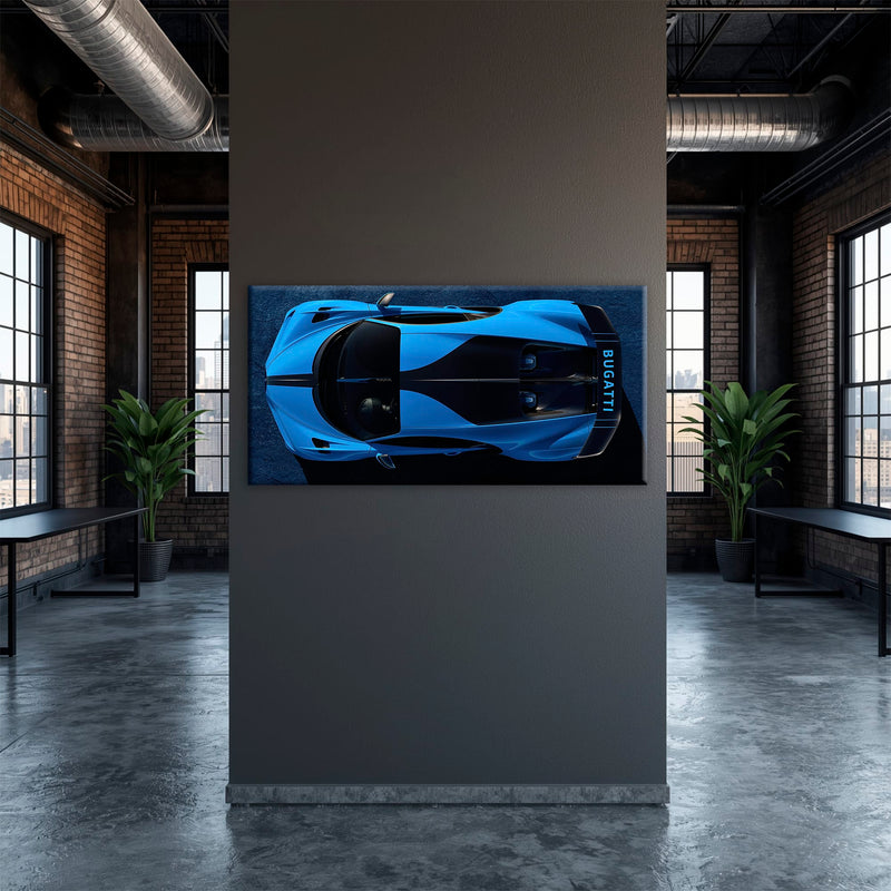 Bugatti Chiron Pur Sport Blue Apex Wall Art – Hypercar Canvas Print Cars