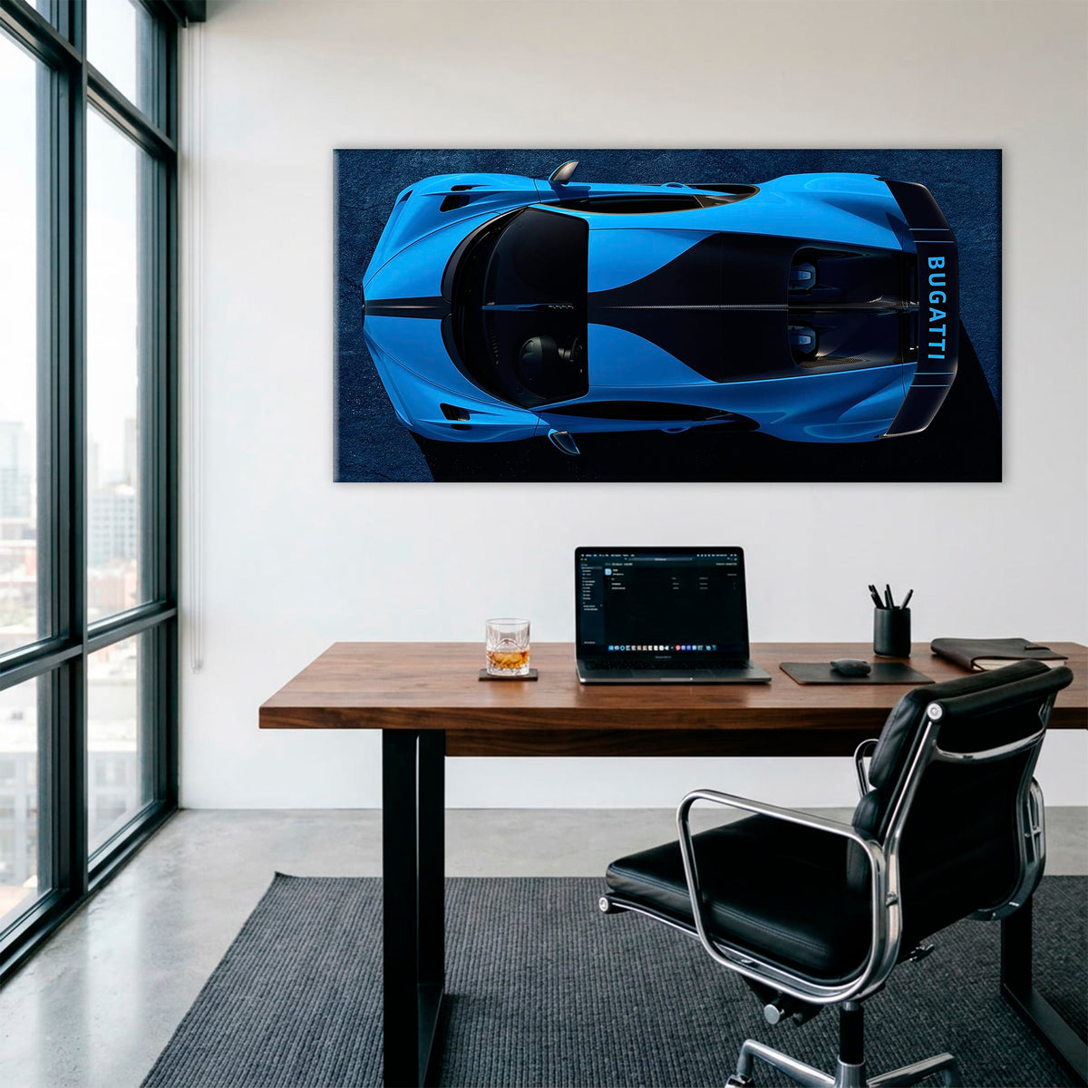 Bugatti Chiron Pur Sport Blue Apex Wall Art – Hypercar Canvas Print Cars