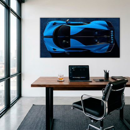 Bugatti Chiron Pur Sport Blue Apex Wall Art – Hypercar Canvas Print Cars