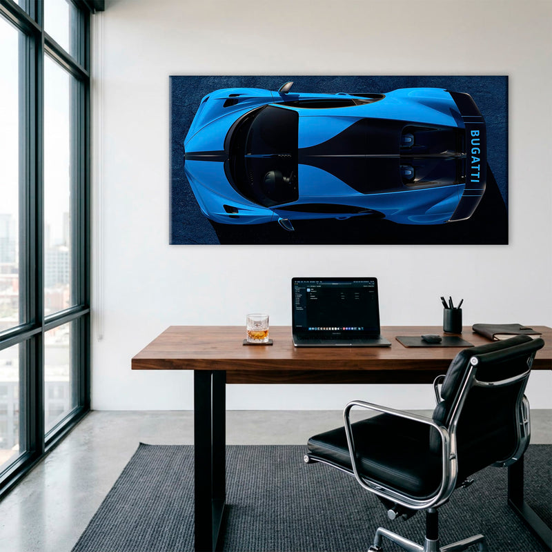 Bugatti Chiron Pur Sport Blue Apex Wall Art – Hypercar Canvas Print Cars