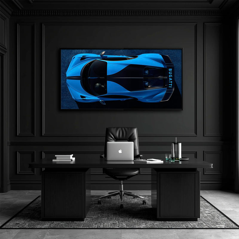 Bugatti Chiron Pur Sport Blue Apex Wall Art – Hypercar Canvas Print Cars